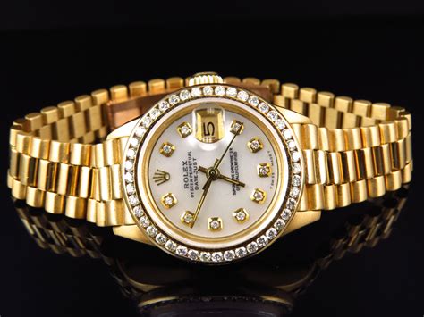 rolex ladies watches gold|pre owned rolex ladies datejust.